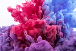 Colorful Ink swirling in water.