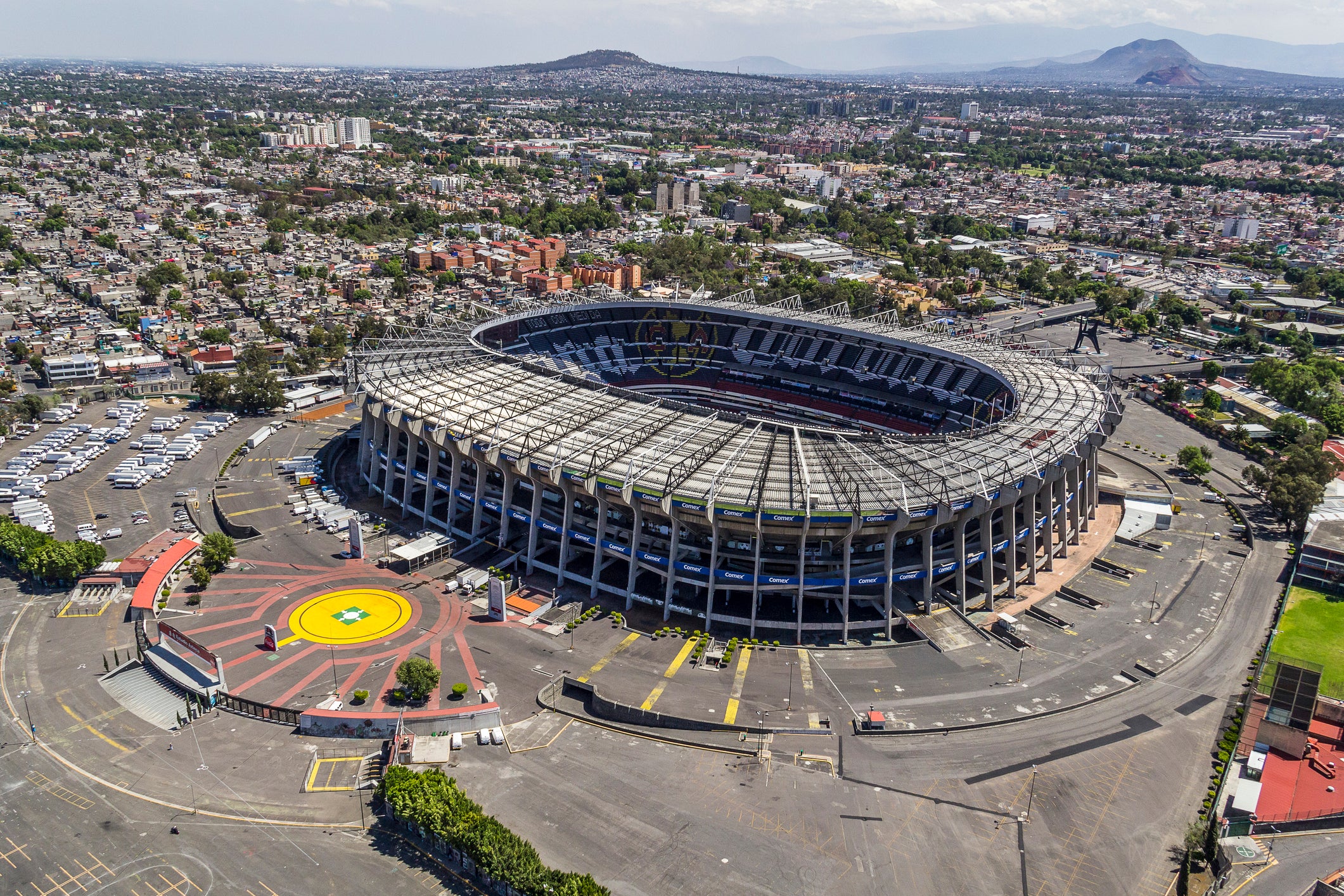 Aerial view of aztec stadium in Mexico City
