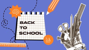 Exciting new school year preparation with stationery and colorful design elements