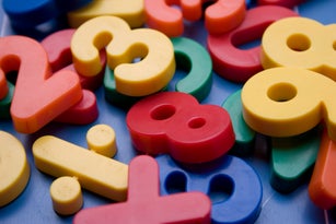 Toy plastic numbers