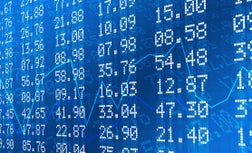 Stock exchange graph and numbers