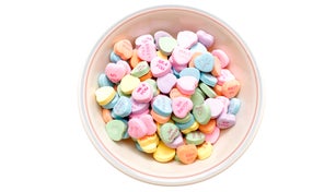 Bowl of valentine candy.