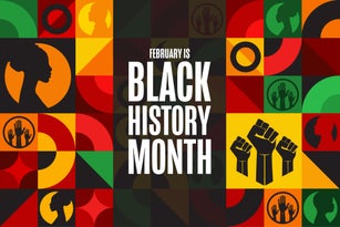February is Black History Month. Holiday concept. Template for background, banner, card, poster with text inscription. Vector EPS10 illustration.