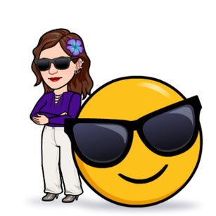 Teacher with cool emoji