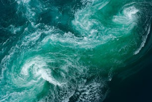 Tidal swirl at Saltstraumen Maelstrom in Northern Norway