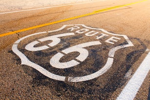 Route 66 sign along Route 66 in Amboy