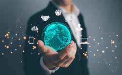 Global network connections technology innovation science Communication Social media