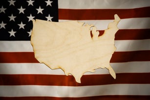 Cut-Out Map of America made of wood
