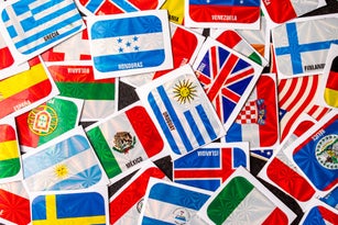 Different international country flag stickers