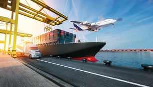 Plane trucks are flying towards the destination with the brightest.