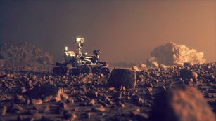 Mars Rover exploring on the planet surface