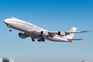 Qatar Amiri Flight Boeing 747 airplane at Munich airport