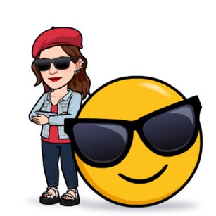 Teacher with cool emoji