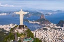 Rio de Janeiro, Brazil, Aerial View of Christ the Redeemer and Sugarloaf Mountain