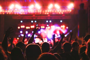 Concert Crowd Cheering, Concert Audience Cheering at Live Music Venue, Nightlife