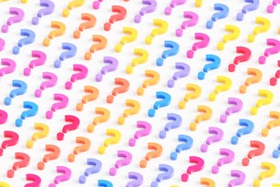 Multi colored question marks background