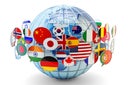 Global communication, international messaging and translation concept