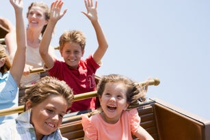 Kids on a roller coaster
