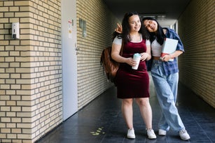Portrait Of Two Best Friends At High School