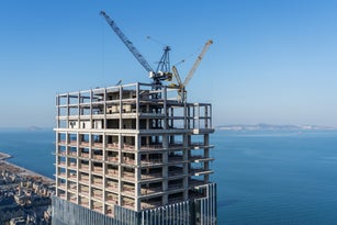 Aerial view of Working Construction Site