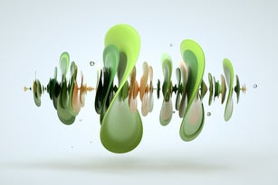 Abstract multicoloured curved impulse