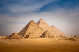 Panorama view of the great Pyramid of Giza in Egypt