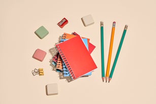 Stationery On Pastel Background