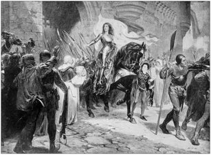 Antique photo of paintings: Joan of Arc