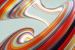 Abstract multi coloured curved shape