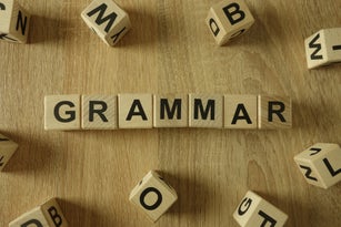 Grammar word from wooden blocks
