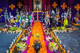 México City: A Day of the Dead Altar at the Basilica of the Virgin Guadalupe