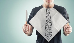 The paper napkin that a necktie was drawn