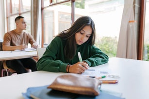 High School Student Concentrating During Test