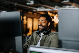 happy person smiling