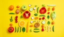 Colourful food conceptual still life