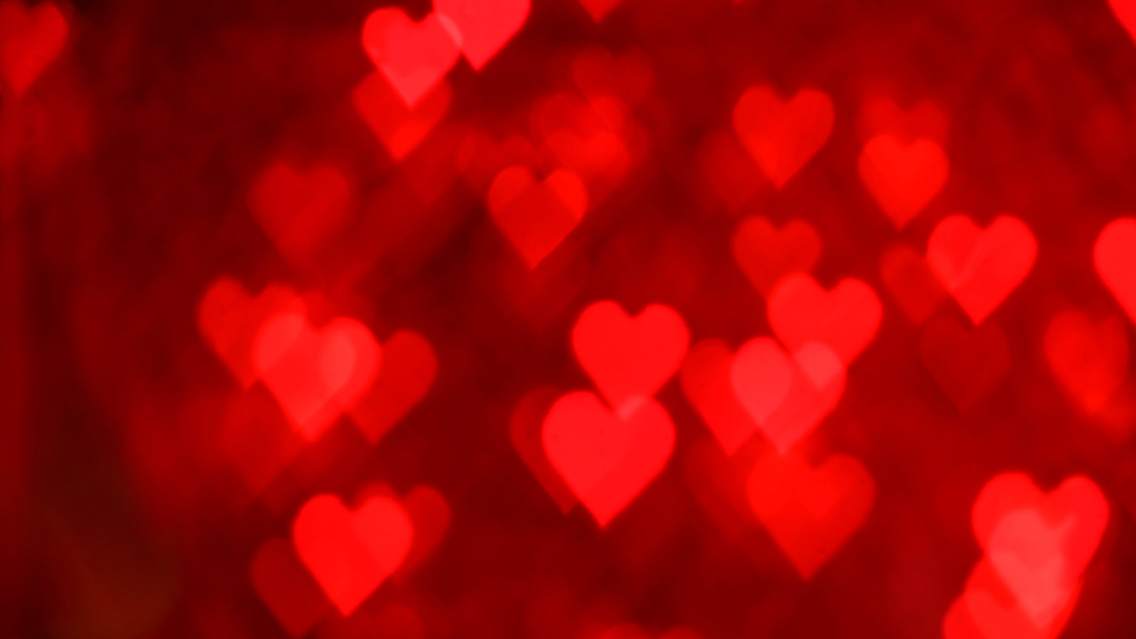 Red heart shaped lens flares