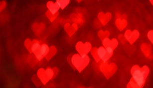 Red heart shaped lens flares