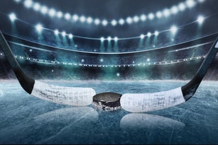 Ice hockey players on the grand ice arena