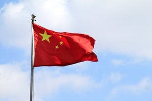 Chinese Flag In The Wind