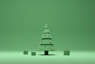 Christmas tree with background 3D render