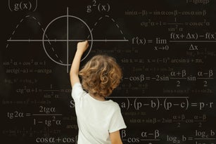 blonde boy with maths