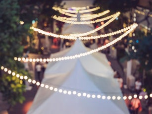 Festival Event Party Blurred People Background Lights decoration