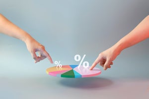 Business market share success or competition conceptual image. Stock photo.