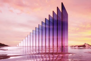 Abstract growing bar graph in nature.