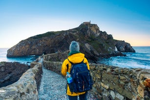 A woman at Gaztelugatxe in northern Spain