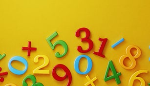 Colorful Numbers On Yellow Background