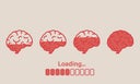 Loading Brain Icon. Progress Loading Bar of Wisdom. Brain Boost Symbol. Knowledge is Power. Concept of Creative Idea, Creativity, Mind, Thinking. Editable stroke. Vector illustration