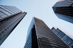 Low angle view of skyscrapers in  London