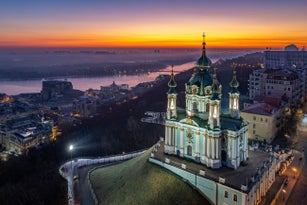 St Andrew's Church (1747 — 1762) at dawn at Kyiv, Ukraine