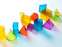 Geometric shapes on white background